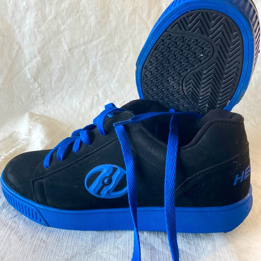 Heelys 770034 Straight Up Wheel Skates Black Roller Sneakers Black/Blue Sz 12
